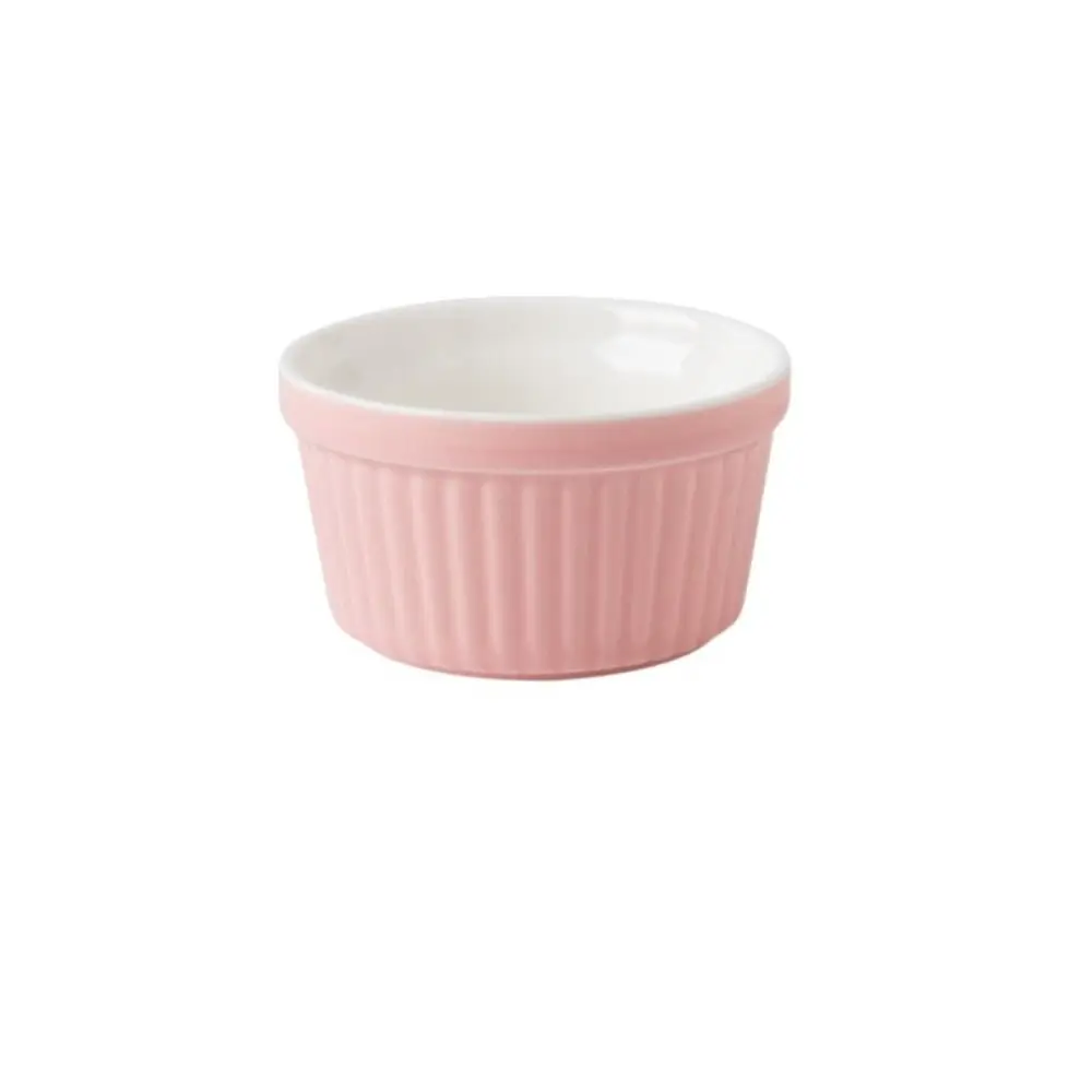 

4Pcs Colorful Ramekins for Baking Ceramic Mini Souffle Cups Oven Safe Various Sizes Fluted Porcelain Bowls Cooking