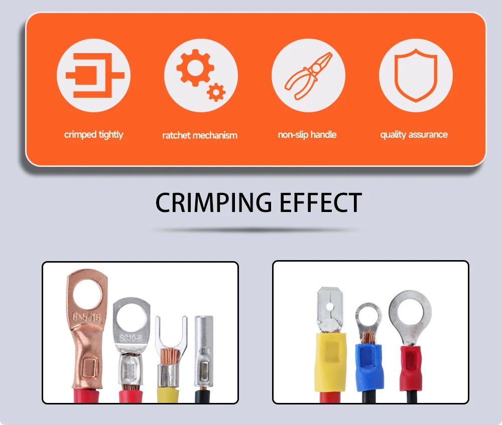 Insulated Terminals & Non-Insulated Terminals Cold Crimping Pliers Multifunctional Ratchet Crimping Tool YEJ-16MA/6MA/1MA