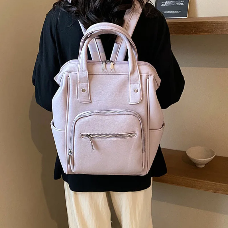 

Fashion backpack female shoulder bag PU Leather ladies hand bag Travel Women Backpack Daypack bagpack Softback Mummy bag