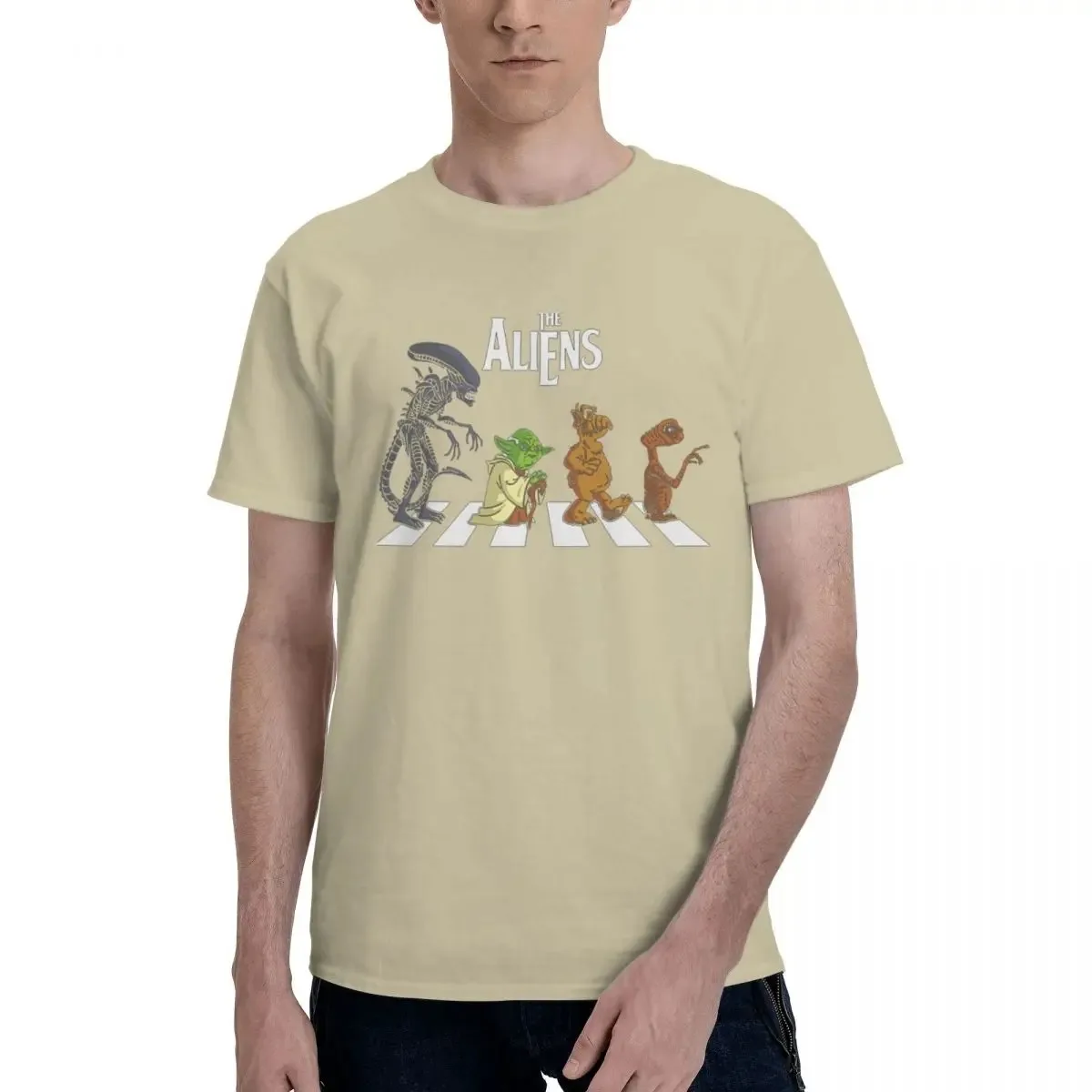 The Aliens Alf ET T Shirt Classic Film Alien Abby Road Cotton Vintage Short Sleeve O-Neck Classic T Shirt Large Size T Shirt