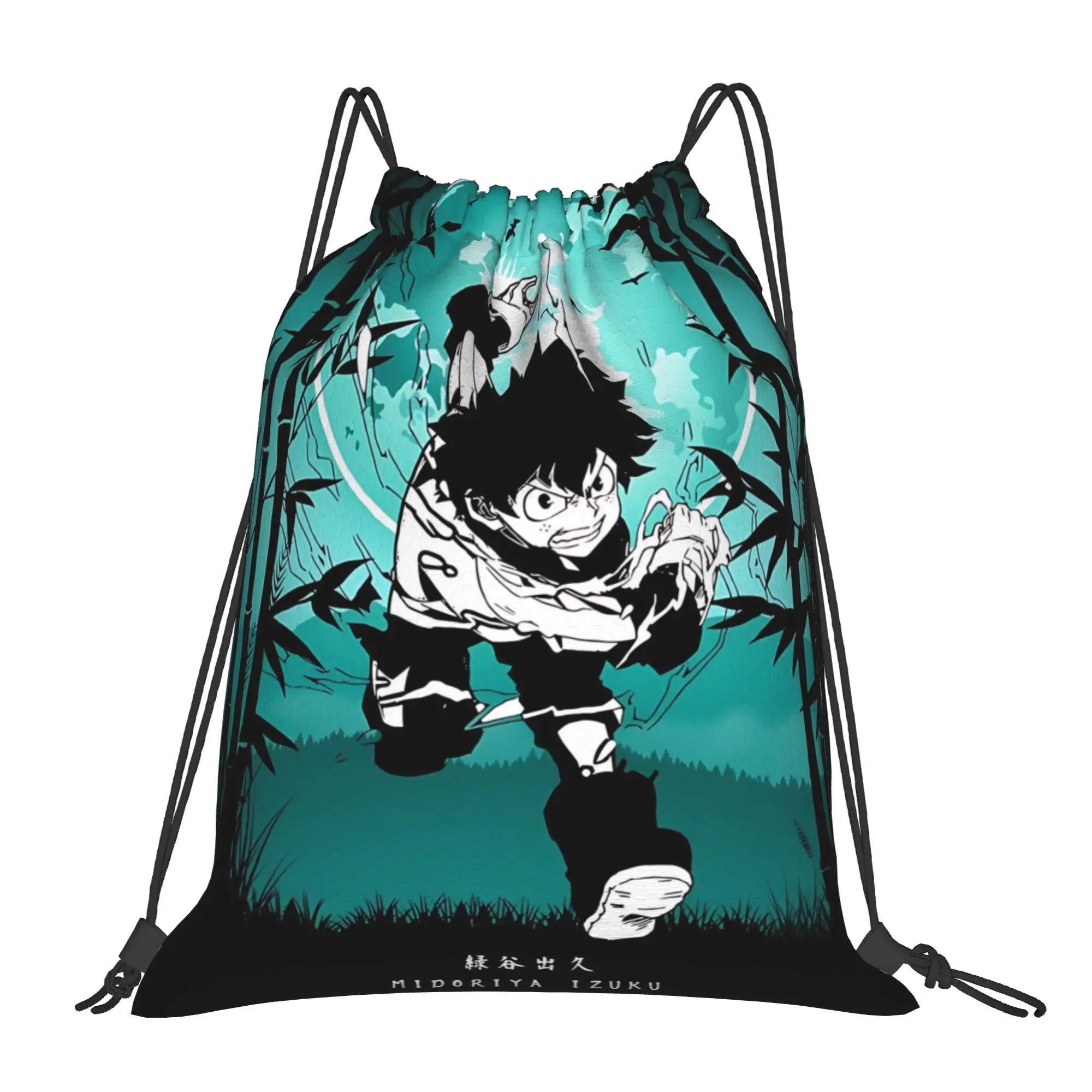 1 pc Deku Izuku Midoriya Anime Lover My Hero Academia Print Drawstring Bags Men Women Storage Backpack Teenager Travel Bag