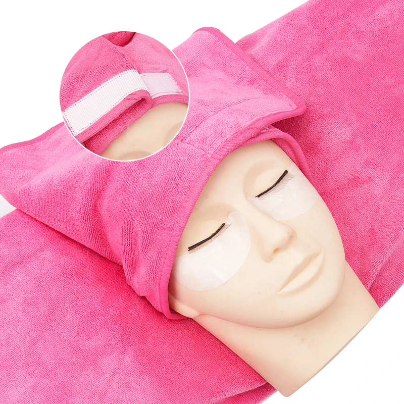 

Beauty Salon Head Towel Grafted Eyelashes Soft Turban Hair Cap SPA Pillow Towel Eyelash Extension Cotton Makeup Tools