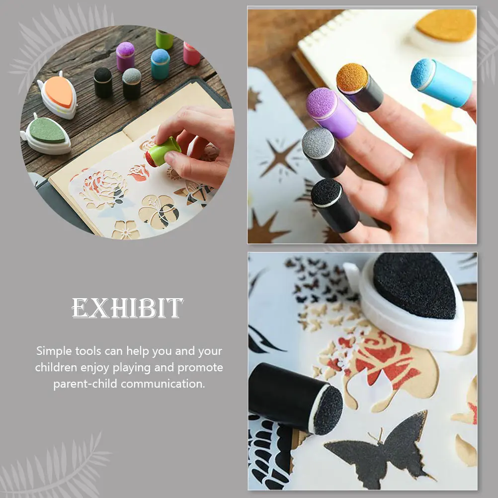 

6Pcs Hand Account Ink Finger Sticker Premium PVC Sponge Material Easy to Use for Applying Ink Scrapbook Accessory