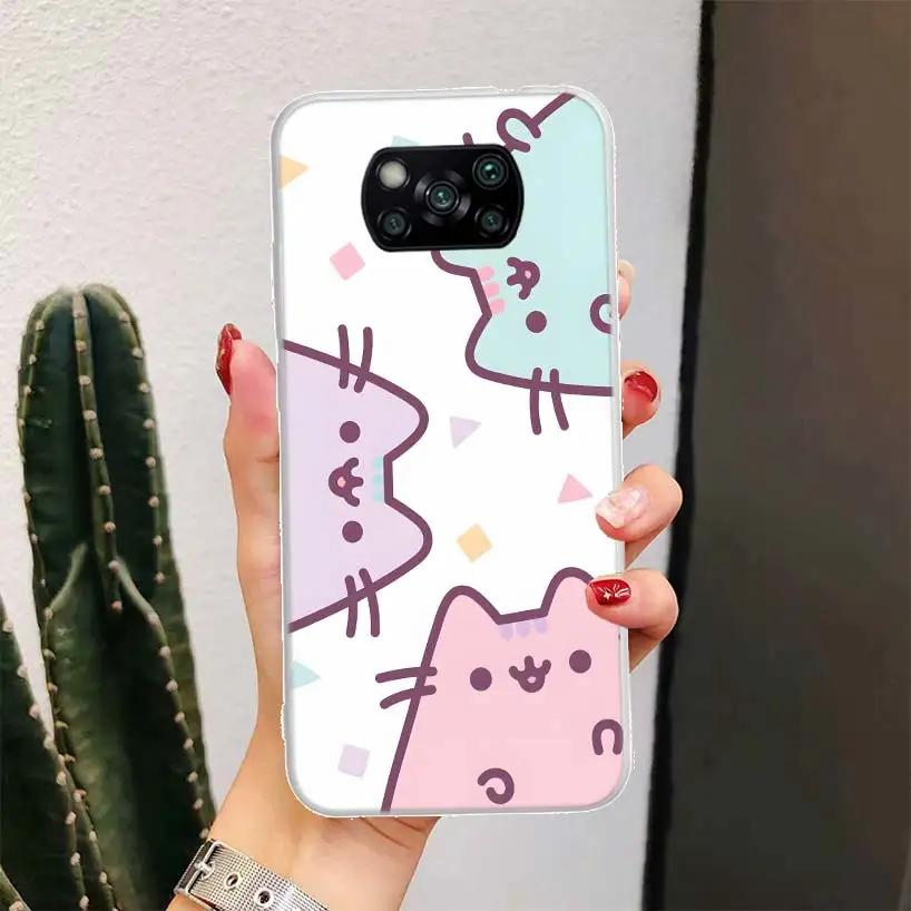 Cartoon Pusheen Cat For Xiaomi Poco X6 X3 Nfc X5 X4 F6 F5 Pro Phone Case X7 F4 Gt F3 F2 F1 M5S M4 M3 5G Fundas Coque