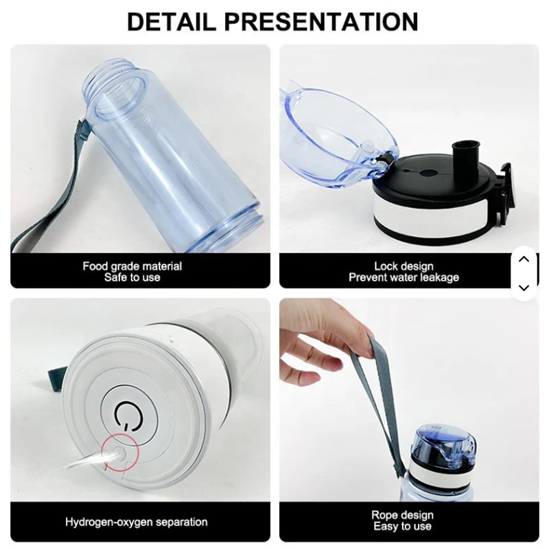 NEW High Concentration Rich Hydrogen Maker Water Generator USB-C SPE PEM Hydrogen Booster Water Ionizer Bottle ON-THE-GO
