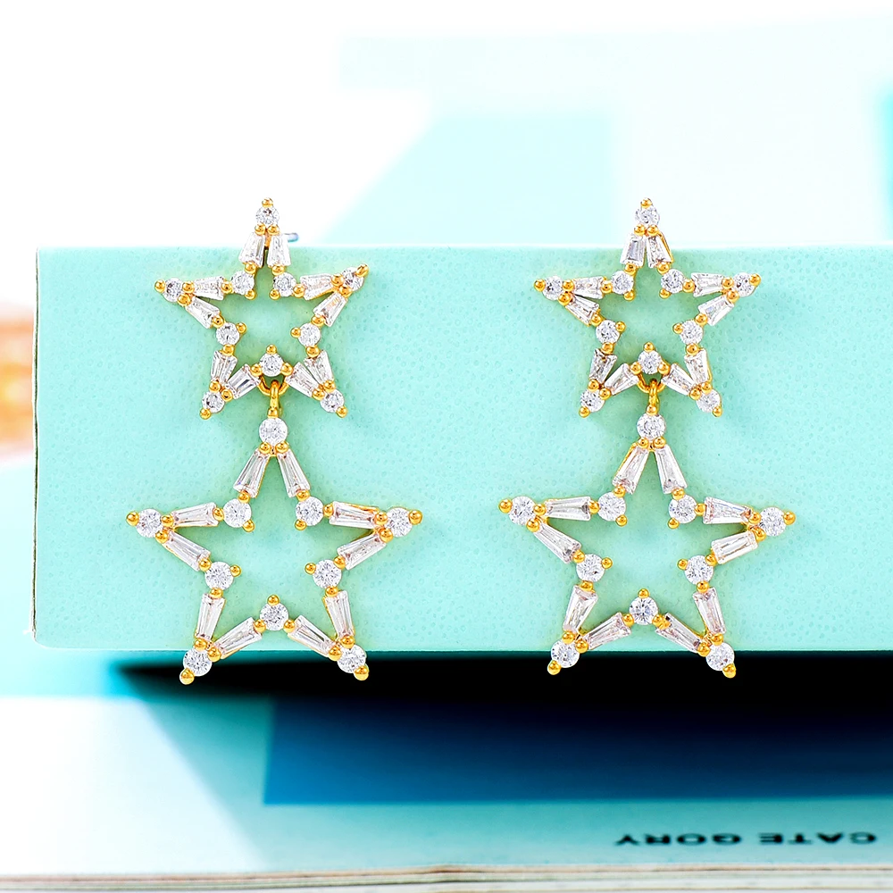 Kellybola Trendy Stars Drop Earrings For Women Bohemian Earrings Geometric Drop Earring 2021 Brincos Female DIY Fashion Jewelry