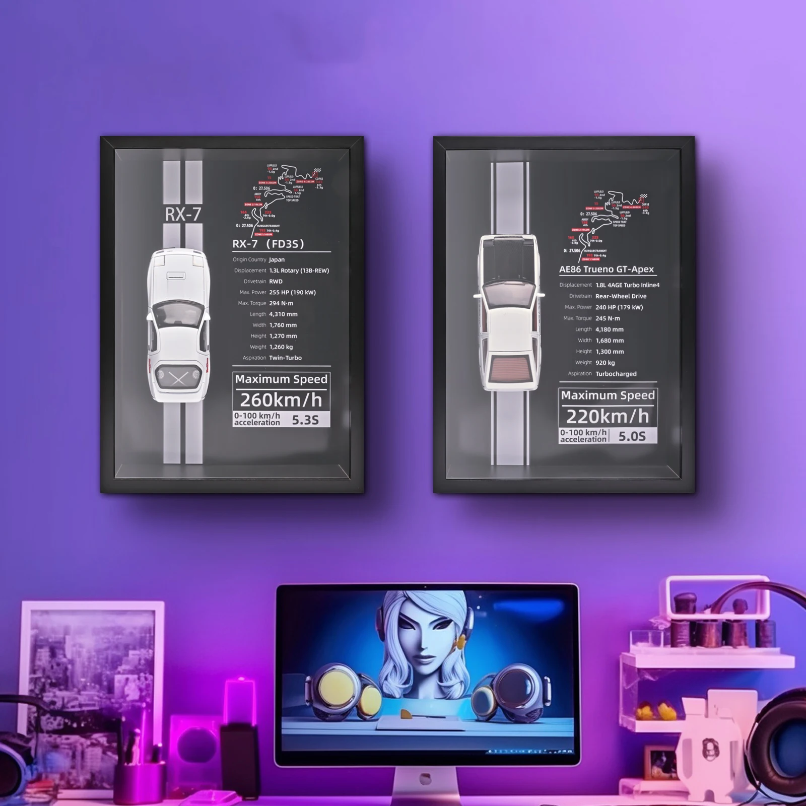 

Metal die cast car model decoration ornament adult collection 3D photo frame hanging painting Halloween boy gift