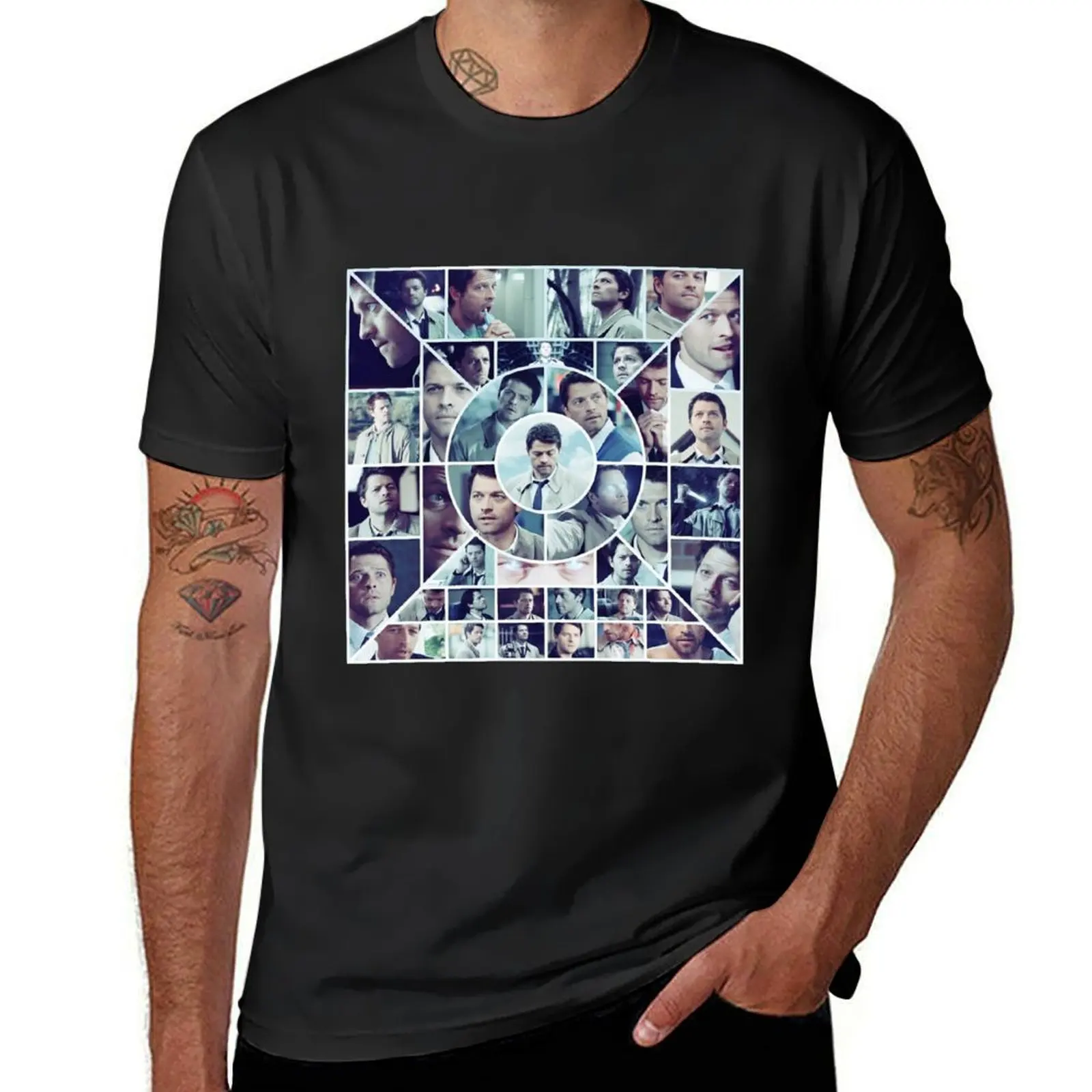 Castiel Collage T-Shirt tees sublime heavyweights plus size tops men clothing