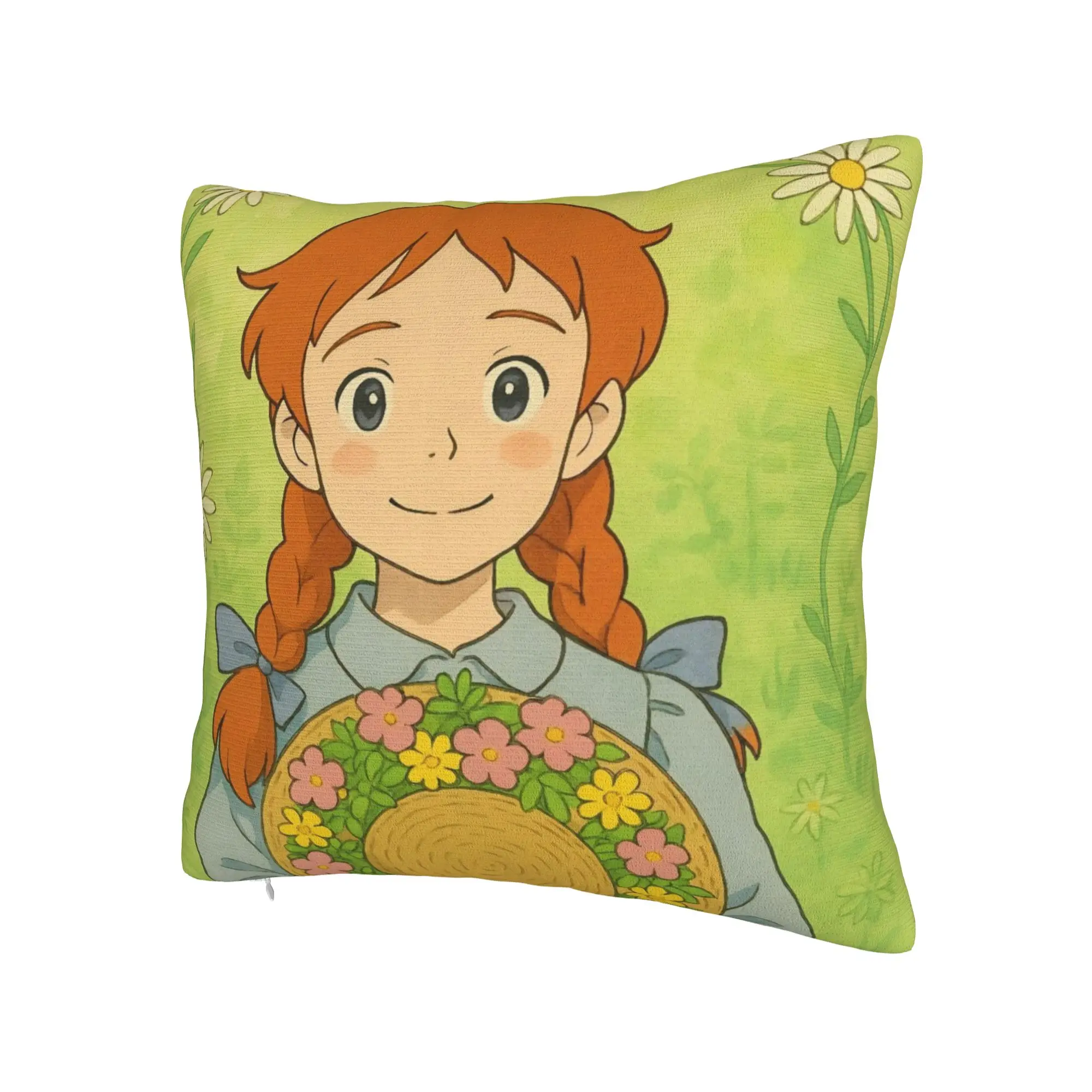 Decorative Pillow Cover A-Anne Shirley Cartoon Merchandise Home  Throw Pillow Case Cover Square Style Multiple Sizes