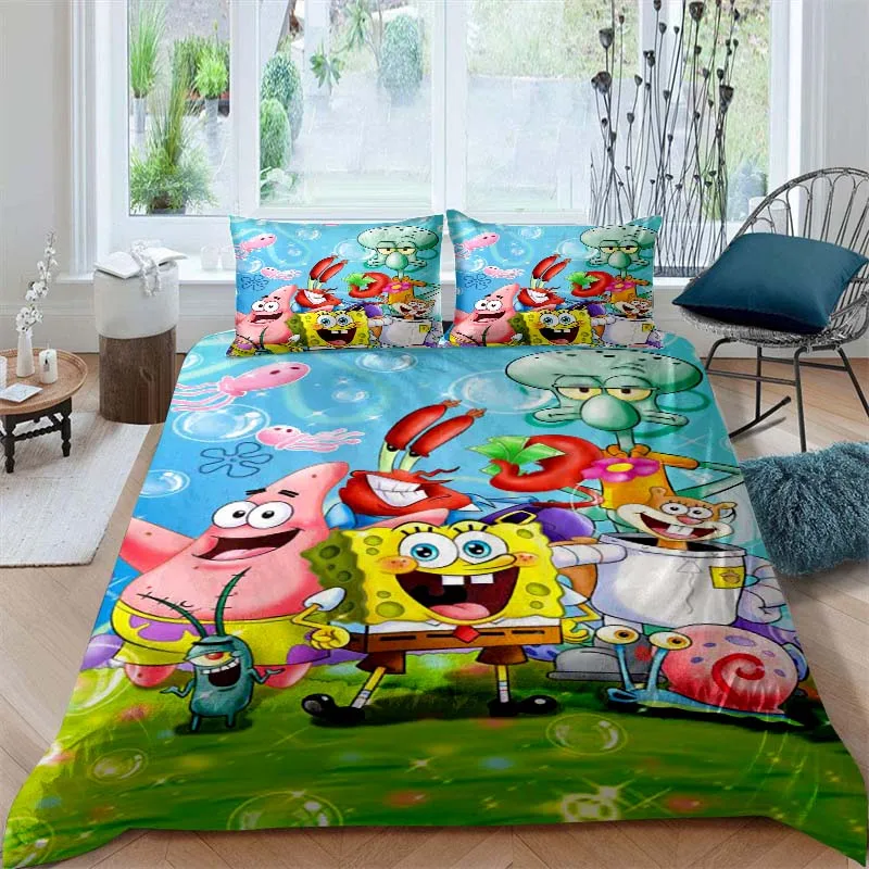 This new SpongeBob SquarePants-themed bedding set features soft duvet and pillowcases, suitable for teenagers and children. view 5