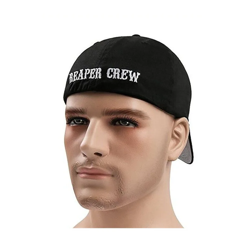 Zwarte Hoeden Sons Of Anarchy Voor Reaper Crew Gemonteerd Baseball Cap Vrouwen Mannen Letters Geborduurd Hoed Hiphop Hoed Voor mannen Bone