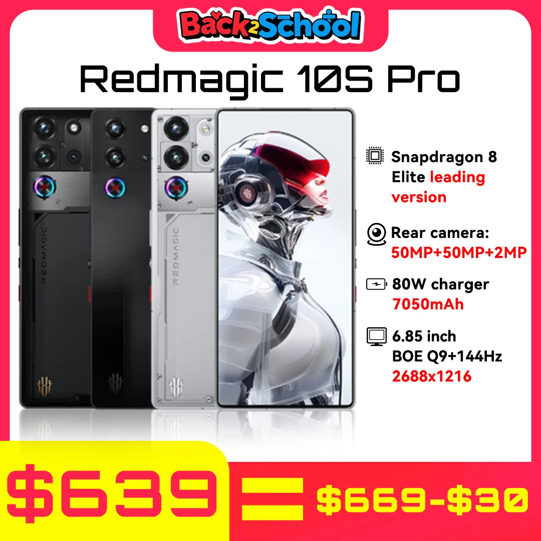 World Premier Versione globale RedMagic 10s Pro 5G Gaming Phone 6.85Snapdragon 8 Elite Versione leader 7050mAh 80W 144Hz NFC