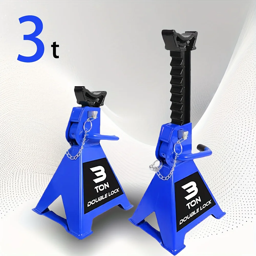 

A Set of Jack Stand Brackets Rated for 3 Tons (6000 Pounds) Featuring a Dual Locking Mechanism, Adjustable Height for Liftin