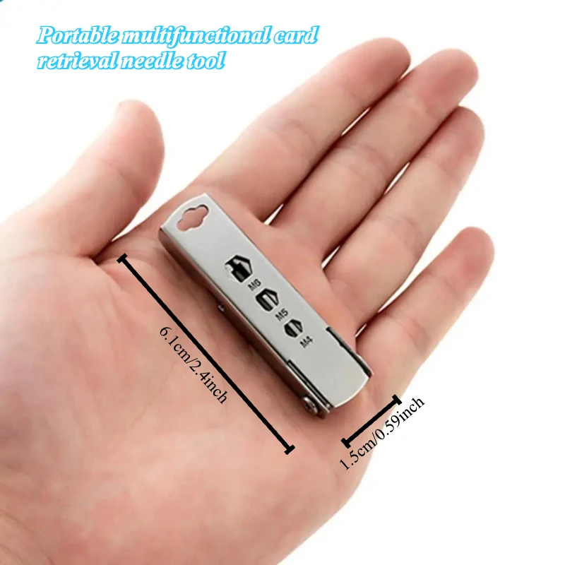 Portable multifunctional mobile phone card retrieval needle, keychain tool, pliers, screwdriver, outdoor tool multi-purpose tool