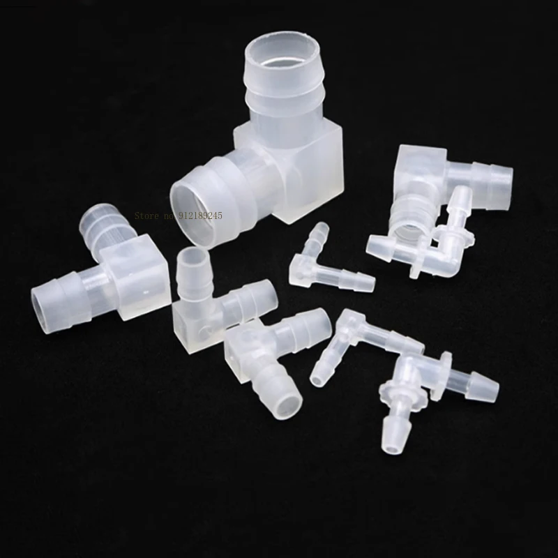 خرطوم على شكل حرف L مشترك متساوي القطر الزاوية اليمنى البلاستيك حوض السمك انبوب ماء موصل ملحق مشترك #6