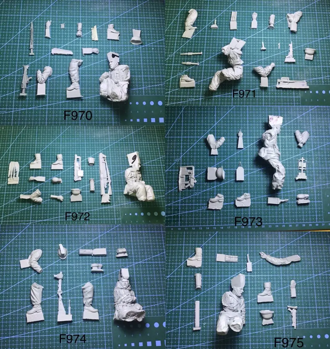 1/16  Resin Model Figure GK，No tanks, 6 Figure ,German,  Unassembled and unpainted kit