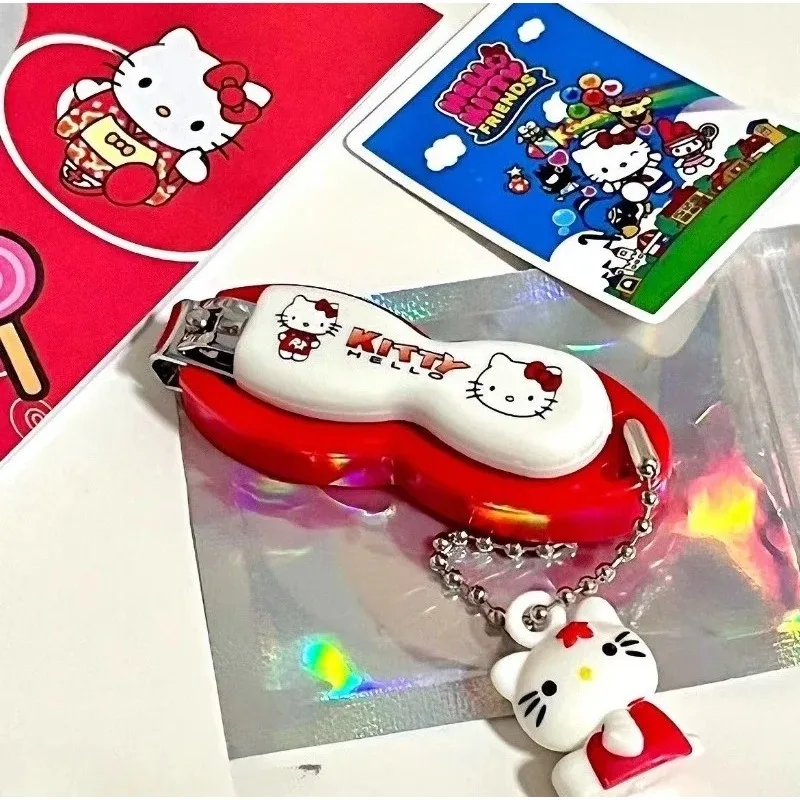 

Кусачки для ногтей Sanrio Hello Kitty, милые мультяшные кусачки для маникюра из нержавеющей стали, креативные портативные большие кусачки для ногтей