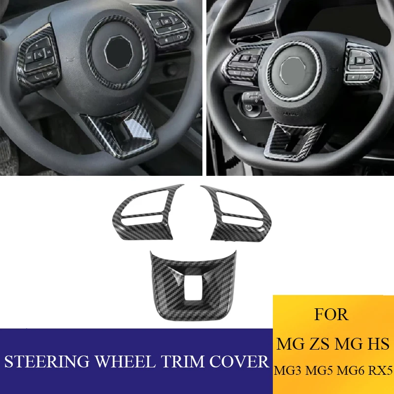 For MG ZS MG HS MG6 RX5 MG3 MG5 Car Steering Wheel Panel Cover Trim Sticker Interior Decoration Accessories