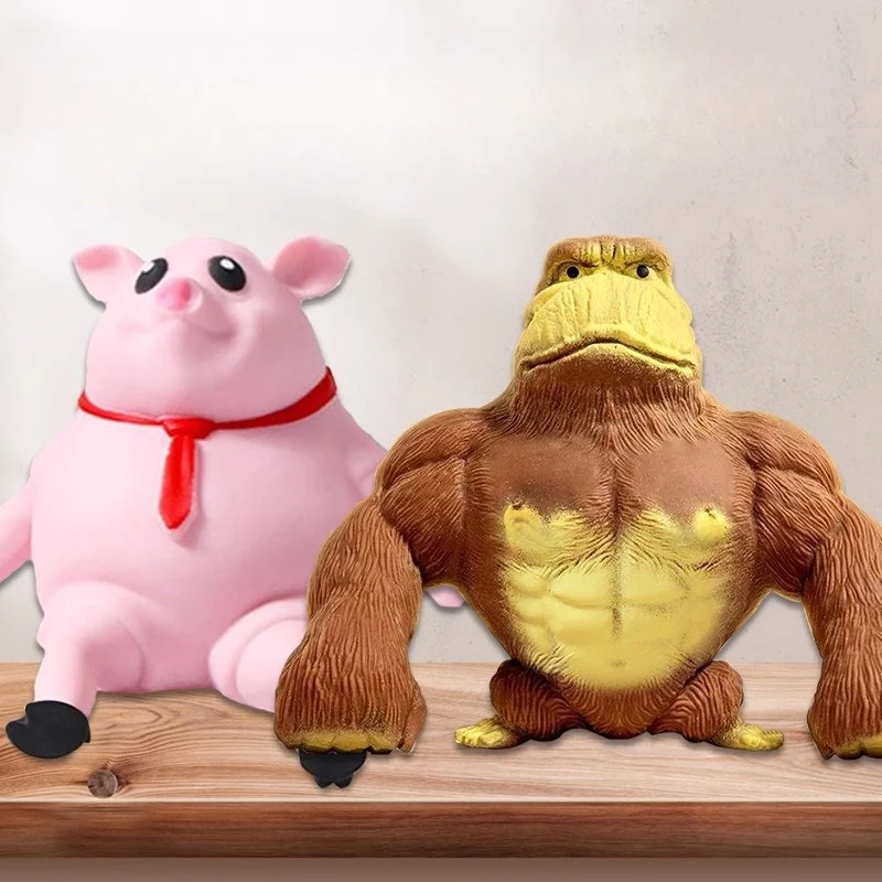 Onverwoestbaar Squishy Aap Figuur Rekbaar Knijp Gorilla Elastisch Anti-stress Orang-oetan Pop Decompressie Aap Decor