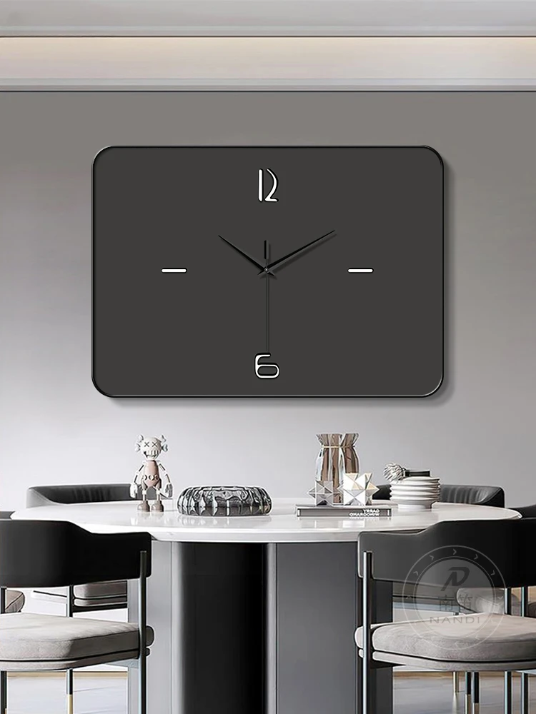 Solid color minimalist Restaurant clock Wall clock Living Room New office wall perforation-free Art Deco clock wall clocks