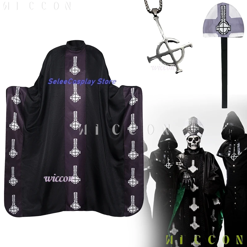 

disfraz mujer Ghost PAPA BC Band cosplay costumes Pope outfits Punk Clothes Halloween carnival Adult Medieval Gothic Wizard