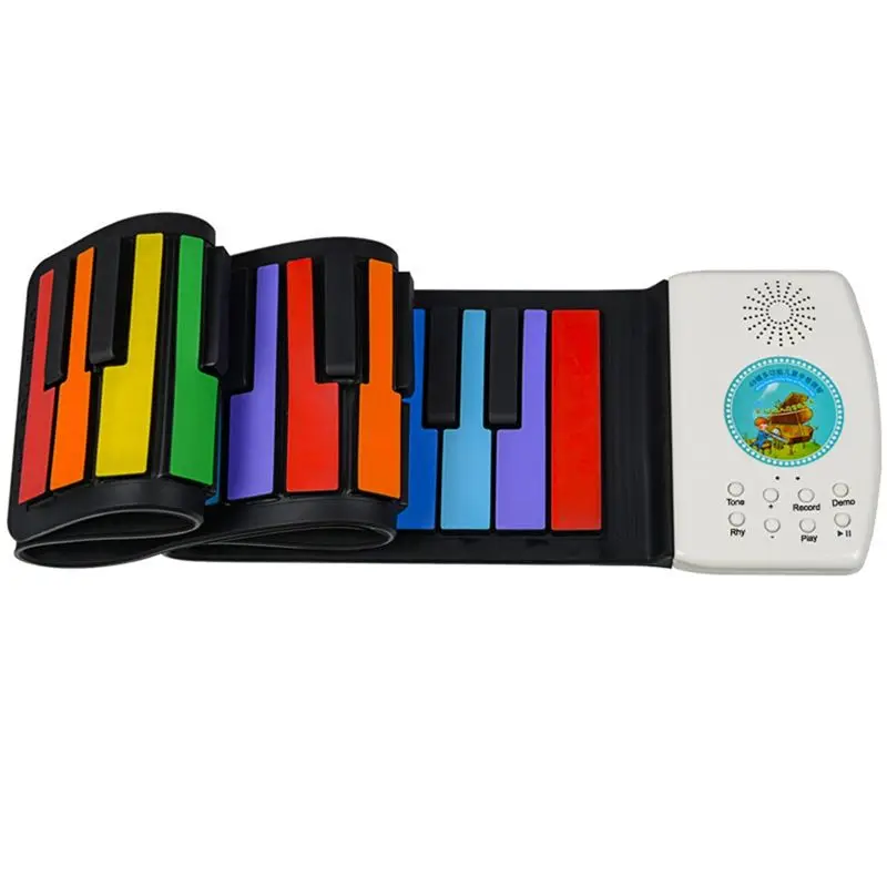 Best-49 -Key Electronic Hand Roll Piano Portable Keyboard Silicone Soft Piano Bluetooth Compatible Children's Gift