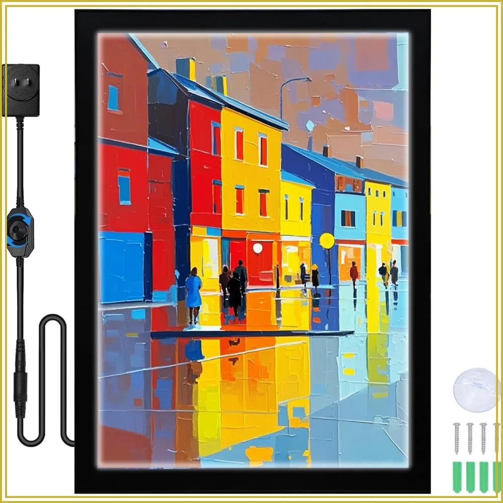 24x36 Inch LED Poster Frame, Backlit Movie Poster Frame Light Box, Wall Mounted, Aluminum, Magnetic Frame for Advertising Display