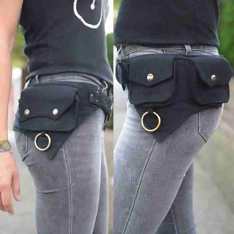 حقيبة الخصر النسائية الجديدة مصممة للإناث في الهواء الطلق الرياضية والسفر حزام الهيب هوب أو حقيبة نمط المال الشارع الخصر حقيبة حزمة مراوح