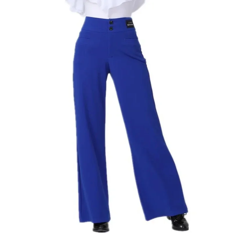 

AA wat Elegant Ballroom Solid Color Festival Pants Women Party And Events Classical Dance Practice High Waist Street Ra2025 New