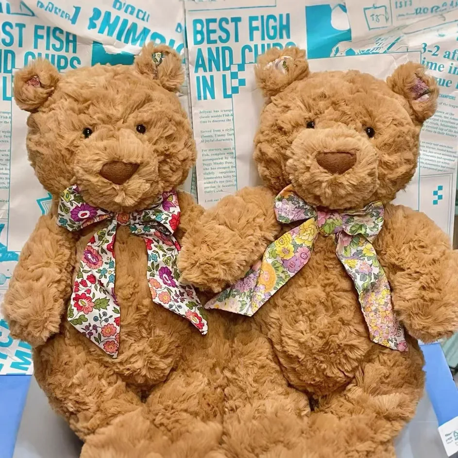 Barcelona Floral Bear Plush Toy Jelly Doll Cute Hug Gift for Girls Stuffed Animal Cloth Doll Movie TV Inspired Collectible