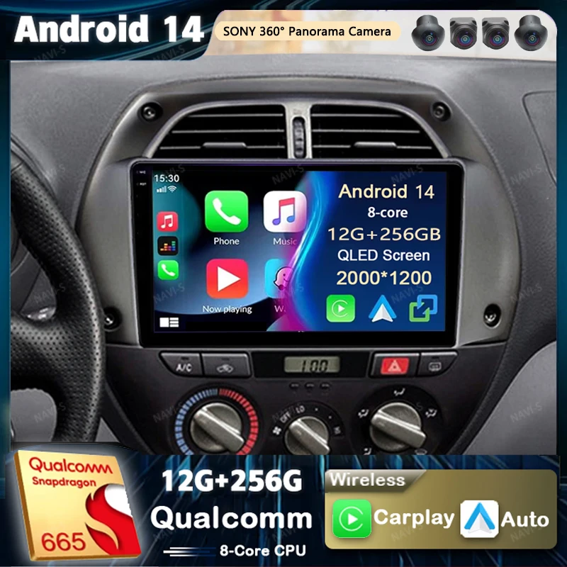 

Android 14 For Toyota RAV4 2 CA20 CA20W XA20 2000-2003 2K QLED Stereo Car Radio Multimedia Video Player GPS AI Voice CarPlay 4G