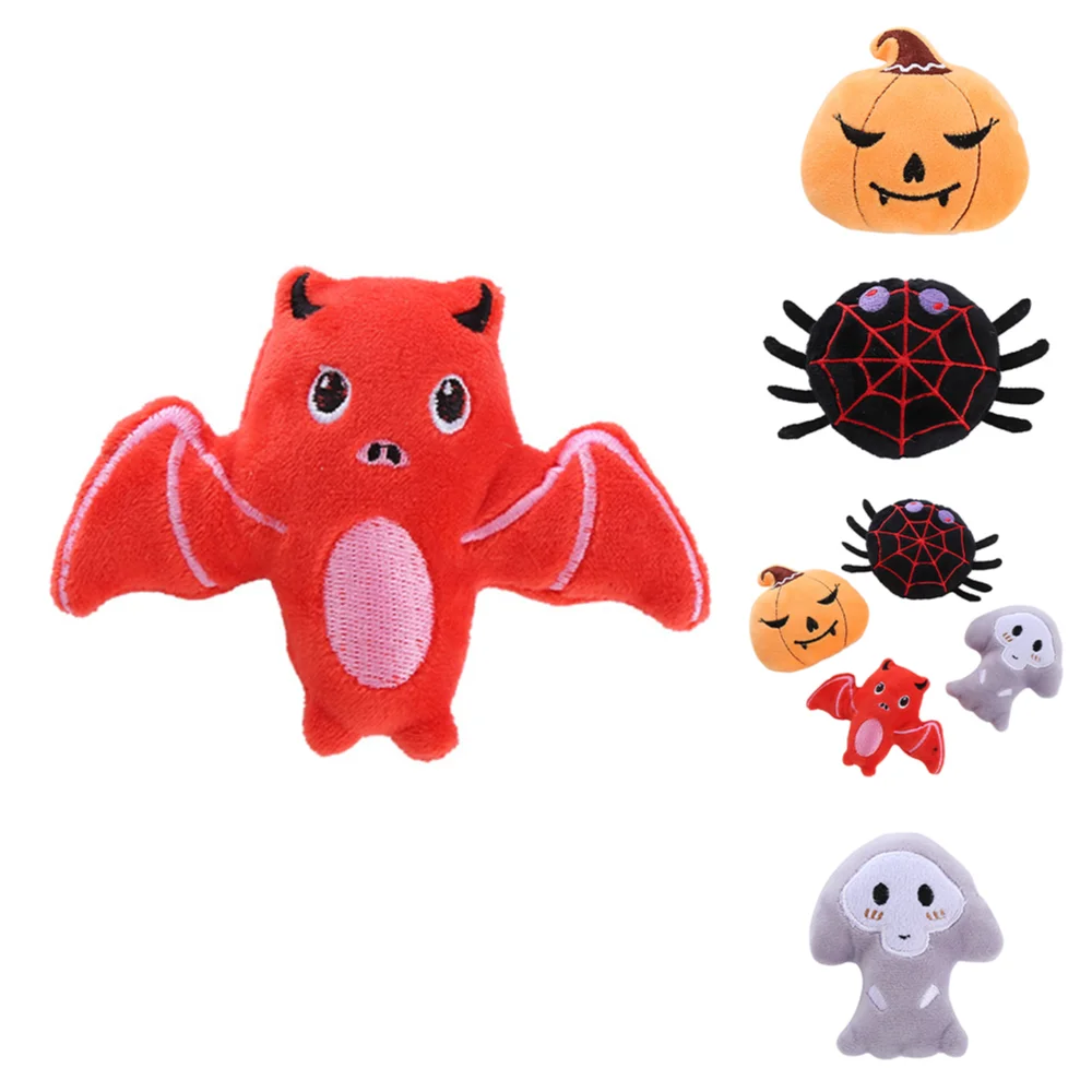 Halloween Pet Plush Toy, Pumpkin, Spider, Ghost, Bat Modeling, Cat Mint, Teasing Cat Teeth, Bite-resistant, Dog Toys, 8Pcs