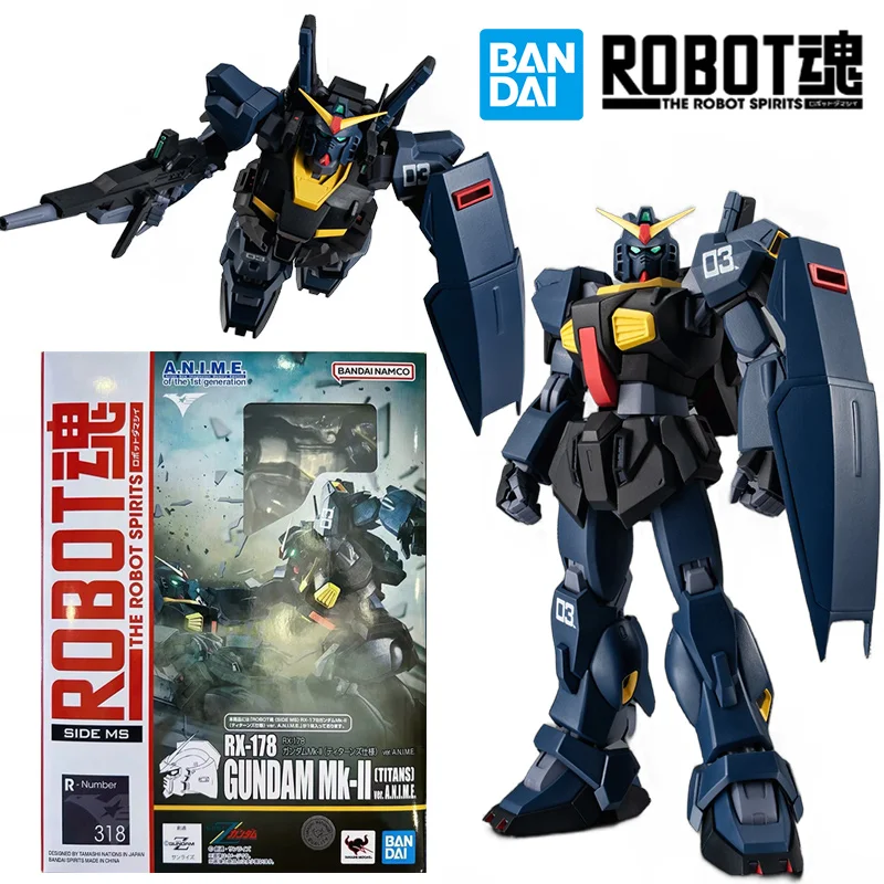 

Bandai The Robot Spirits 318 Side MS RX-178 Gundam Mk2 Titans Ver. A.n.i.m.e. 14Cm Anime Original Action Figure Model Toy Gift