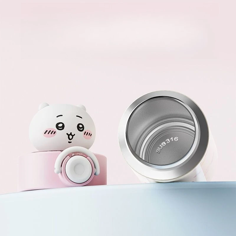 Anime Cartoon Kawaii Chiikawa Hachiware Usagi Water Cup Portable Good Looks Straw Thermos Cup Go To School Travel Essential Gift
