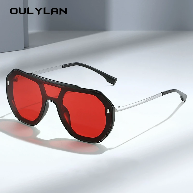 OULYLAN Sunglasses for Men One piece Trend Personality Eyeglass Brand Design Sun Glassess Women UV400