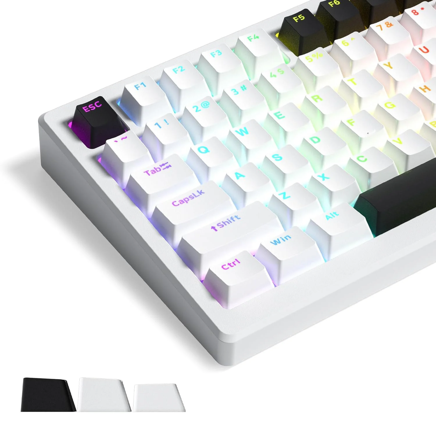 

BOW Double Shot PBT Keycaps OEM Profile Shine Through RGB Backlit Keycaps for Cherry Gateron MX Switch Mechanical Gamer Keyboard