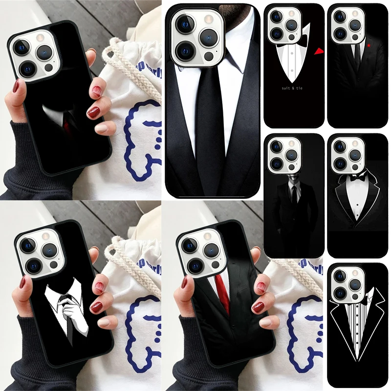 SUIT UP GENTLEMAN TIE BOW Cover For iPhone 16 13 14 15 Pro Max 12 Mini 11 15 Pro Max 6 7 8 Plus Max SE 2020 Phone Case