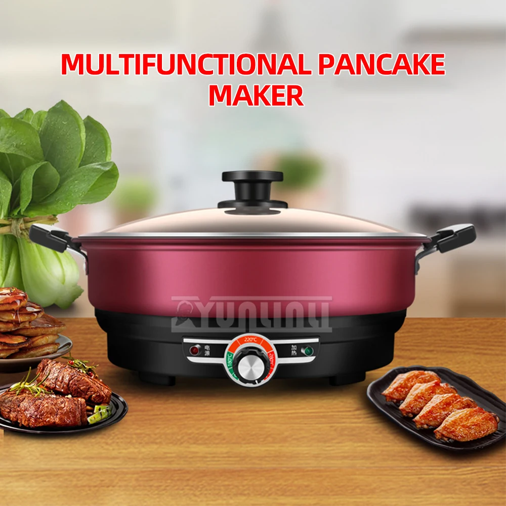 Multi-function Frying Non-stick Machine Household Deepen Electric Pancake Pot 2100W Cooking Pot