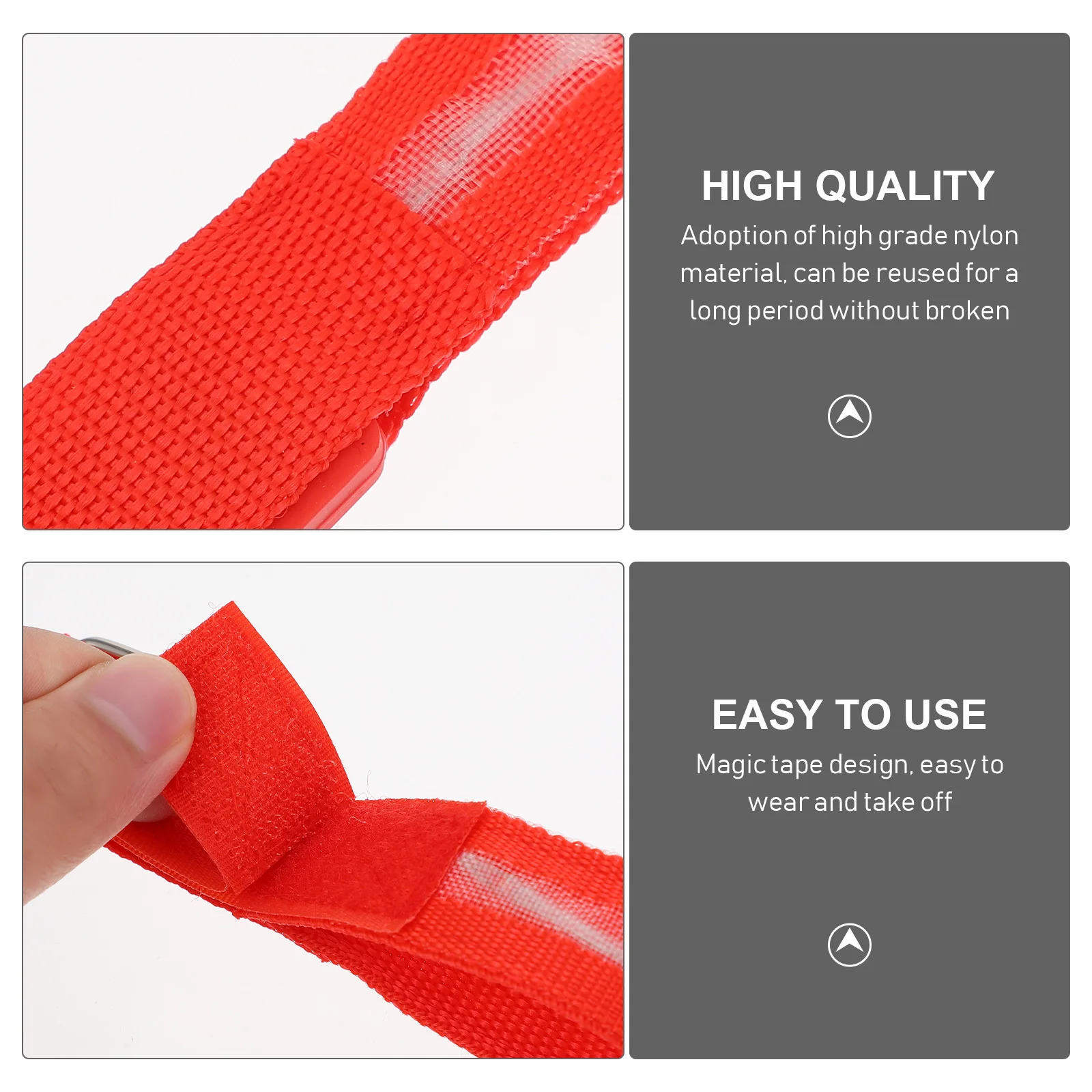 1 قطعة سوار الجري المتوهج مصباح ليد حزام المعصم الأحمر قابل للتعديل مضيئة شارة ليلا تشغيل الدراجات الرياضة في الهواء الطلق #5