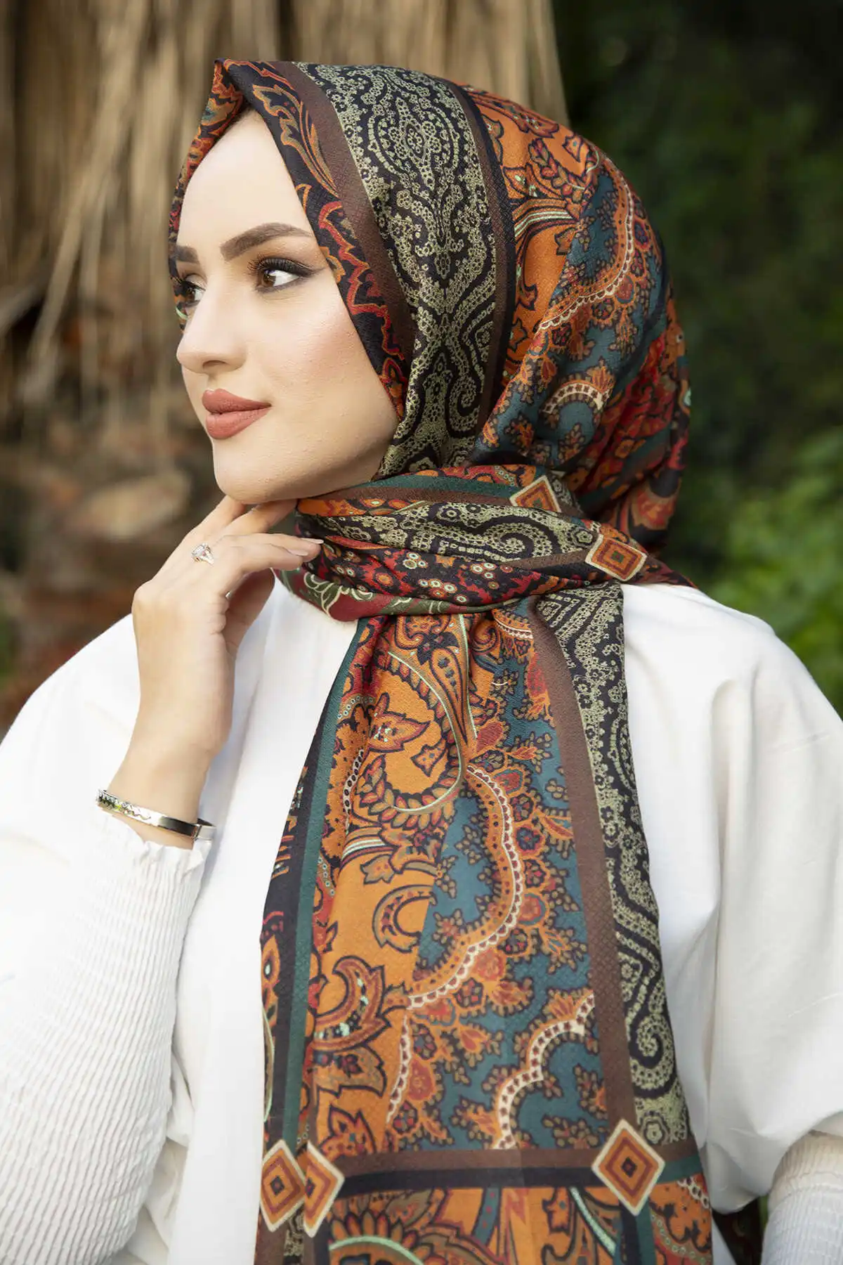 Ottoman Pattern Shawl E-Winter Autumn 2021 Muslim Women Hijab headscarf Islamic Turkey