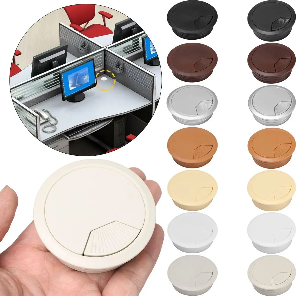 60/80mm Practical Round Organizer Office Cable Clamp Wire Hole Cover Computer Grommet Desk Table Cable Fastener Line Box