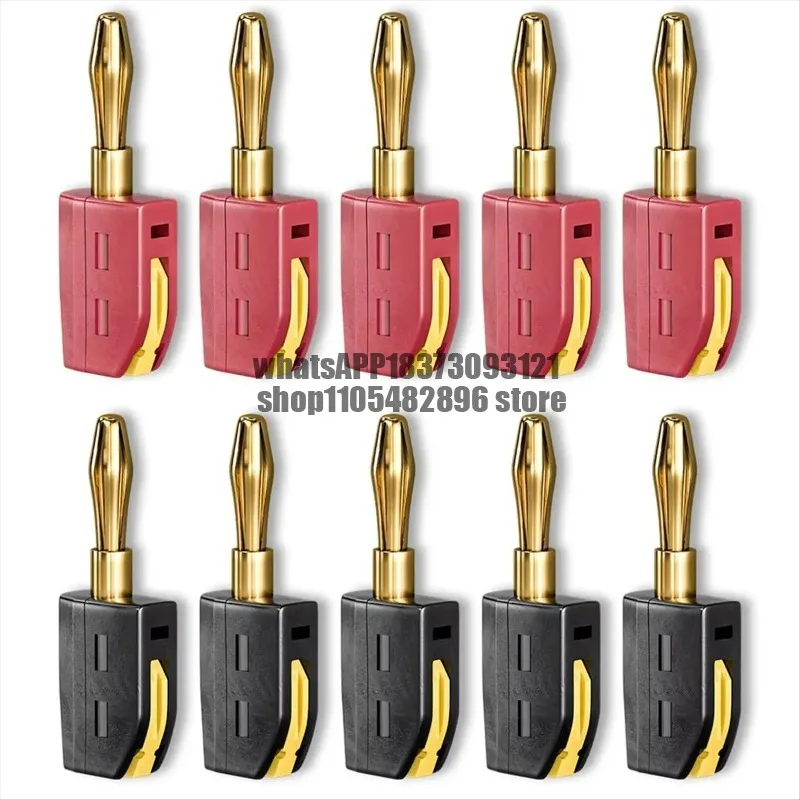 P10064 10PCS 4mm Banana Plug High Current Quick Connect Gold-Plated Banana Connector 32A Electrical Test