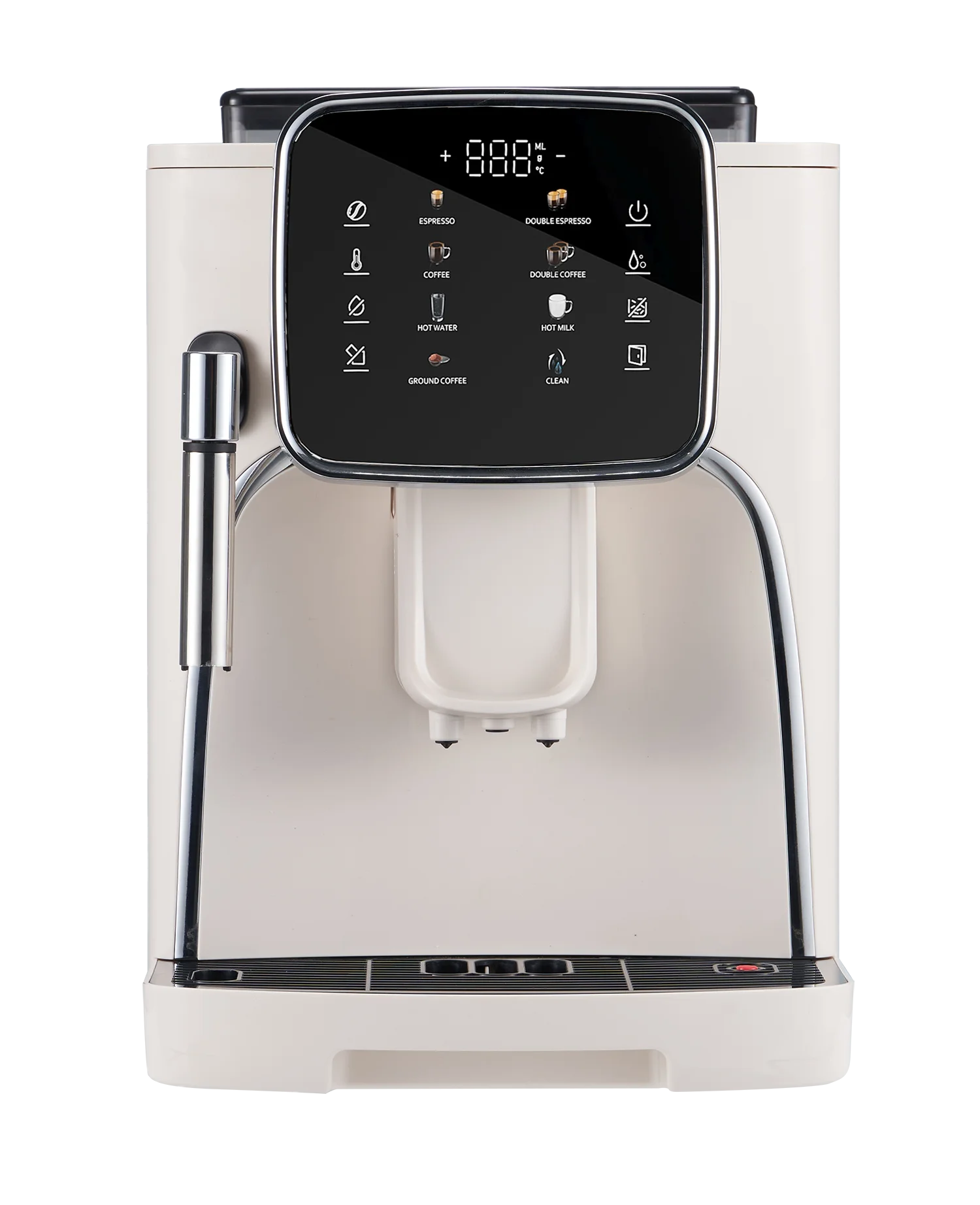 Touch Screen Coffee Bean Powder Brewing Milk Foam Black Cappuccino Latte Espresso Fully Automatic Coffee Maker Machine