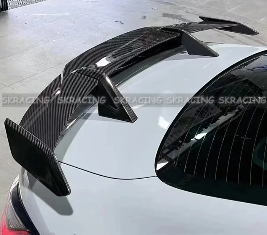 New GT-Style Real Carbon Fiber Rear Trunk Spoiler Tail Racing Wing For 2017-2022 Infiniti Q60 Decorative Spoilers Trims