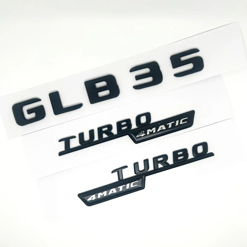 

3D ABS Black Logo GLB35 Letters Turbo 4matic Emblem AMG Badge Car Rear Star Sticker For Mercedes Benz GLB35 AMG X247 Accessories