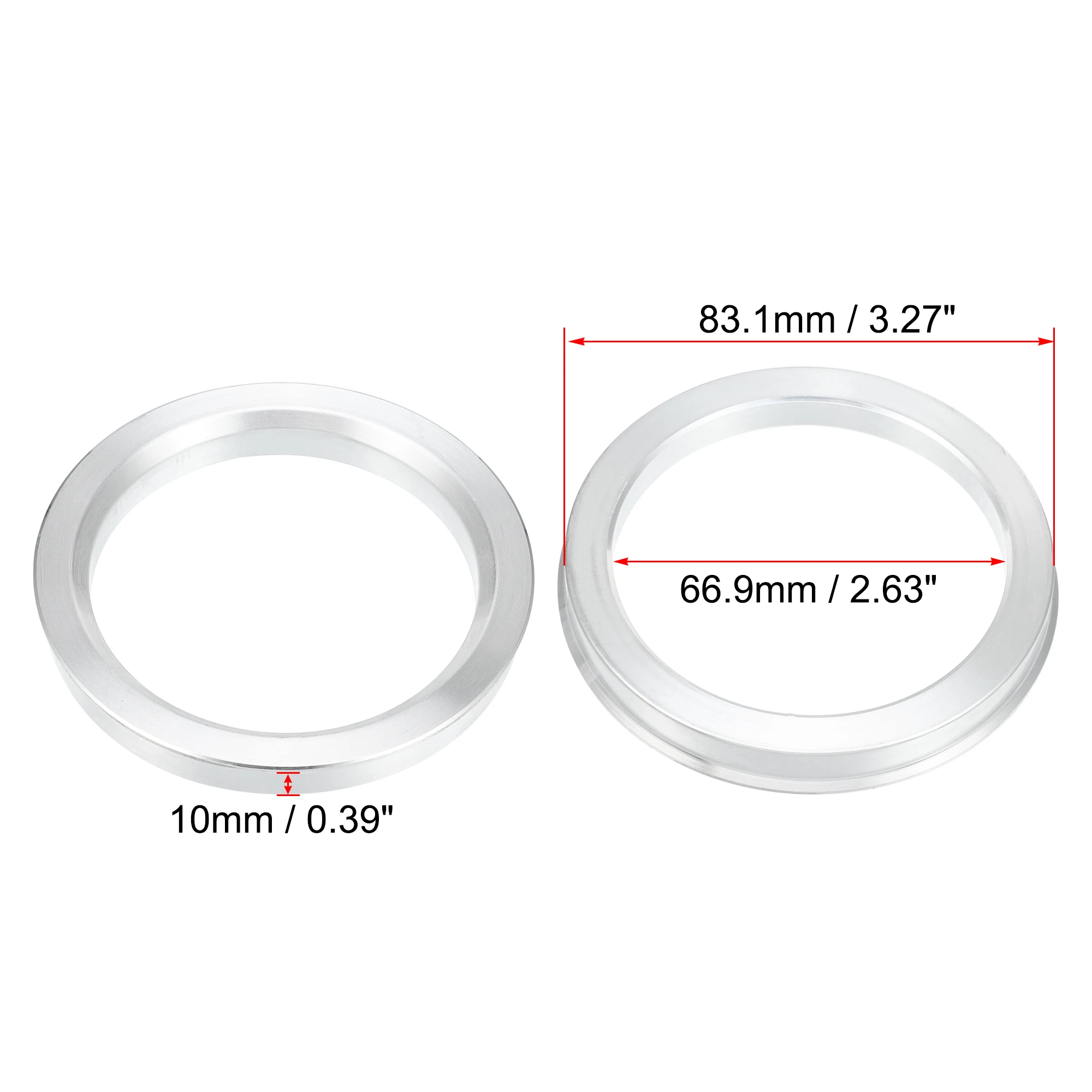 UXCELL 4pcs OD 83.1mm 71.5mm 73.1mm 74.1mm to ID 66.9mm 71.1mm Car Hub Centric Rings Wheel Bore Center Spacer Aluminum Alloy