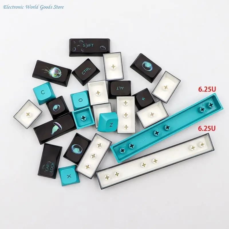 A3PD 141 pièces gelée poisson XDA Keycaps colorant sous rétro-éclairage Keycap pour clavier mécanique