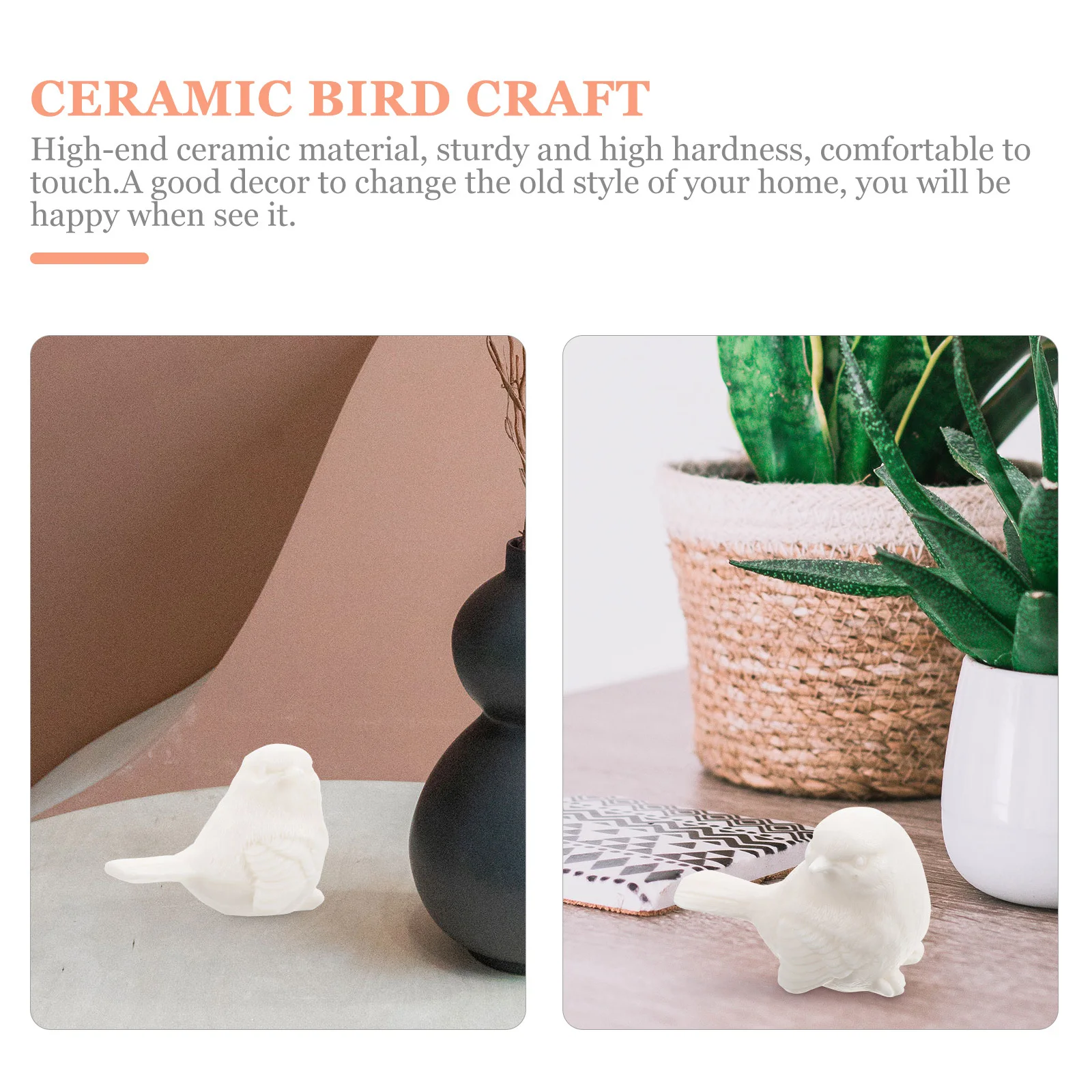 

Exquisite Ceramic Bird Sculpture High Hardness Not Easy to Break Unique Design Home Desktop Decorative Artware