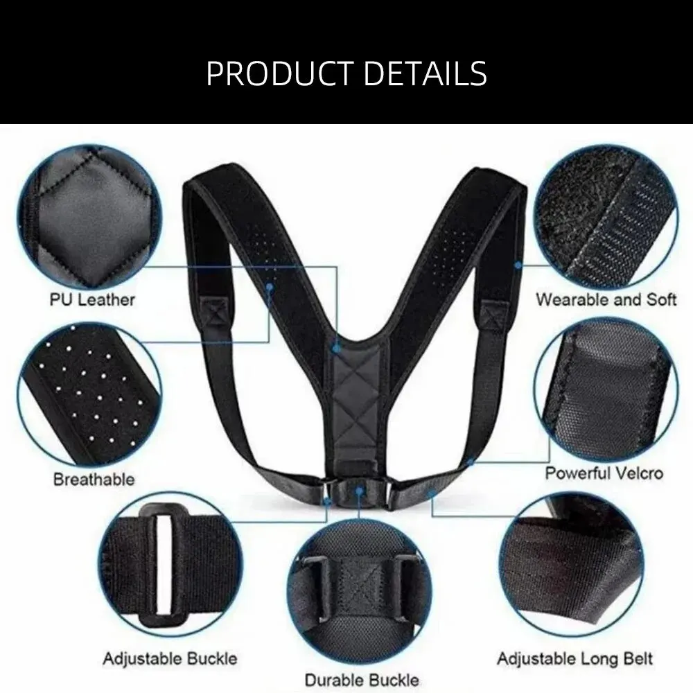 Back Posture Correction Belt Hunchback Prevention Correction of Sitting Posture Unisex Breathable Body Shaping view 2