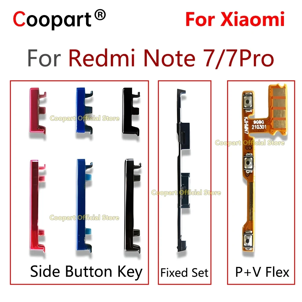 For Redmi Note 7 Pro 7Pro Power Button ON OFF Volume Up Down Fixed Set Side Buttons Key Flex Cable